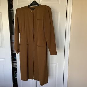 Vtg Morgan Taylor Brown 100% Wool dress - Size 10